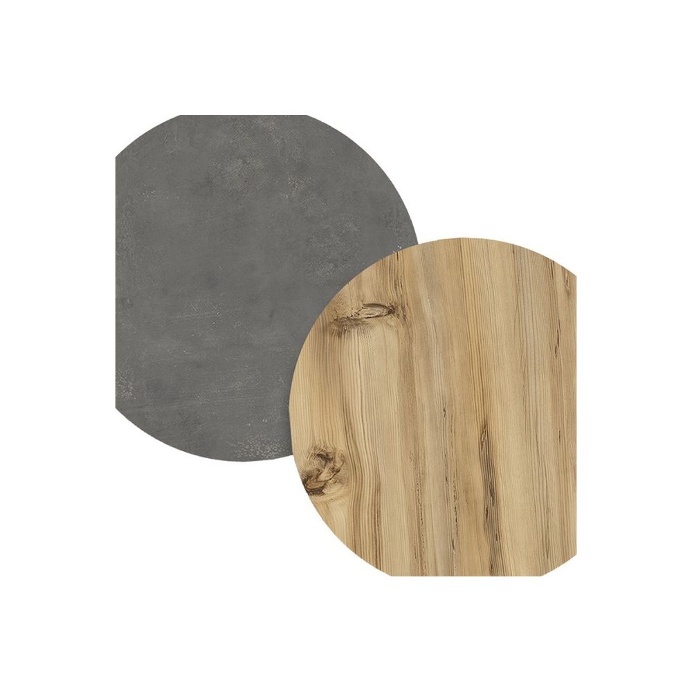 Mueble de TV de Pared moderno Antracita y Roble con 2 Cajones - 180x31.6x29.6 cm.