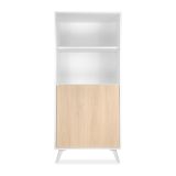 Conjunto de Salón Mueble Completo: Bajo TV, Mueble Bar, Estantería y Mueble Colgar - Estilo Roble y Blanco.