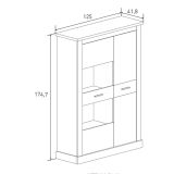 Mueble de Comedor, Mueble Salón, Acabado en Color Cañón, Medidas: 305 cm (Ancho) x 174,7 cm (Alto) x 41,8 cm (Fondo)
