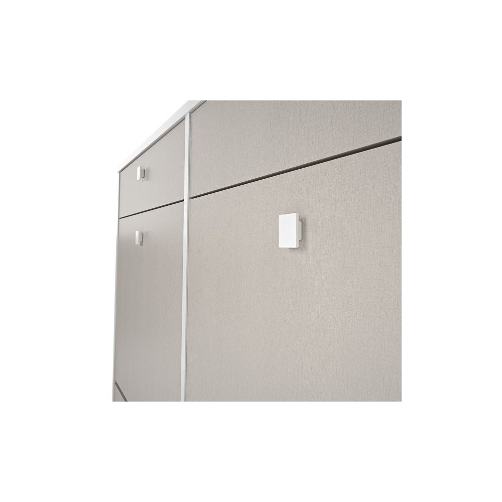 Mueble Zapatero con 4 Puertas y 2 Cajones | Acabado Blanco/Textil | 116,8 x 104,3 x 27 cm