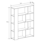 Estantería Decorativa, Librería, Separador Ambientes, Acabado en Color Beige, Medidas: 176 cm (Al) x 129 cm (Anc) x 33 cm (Fon)