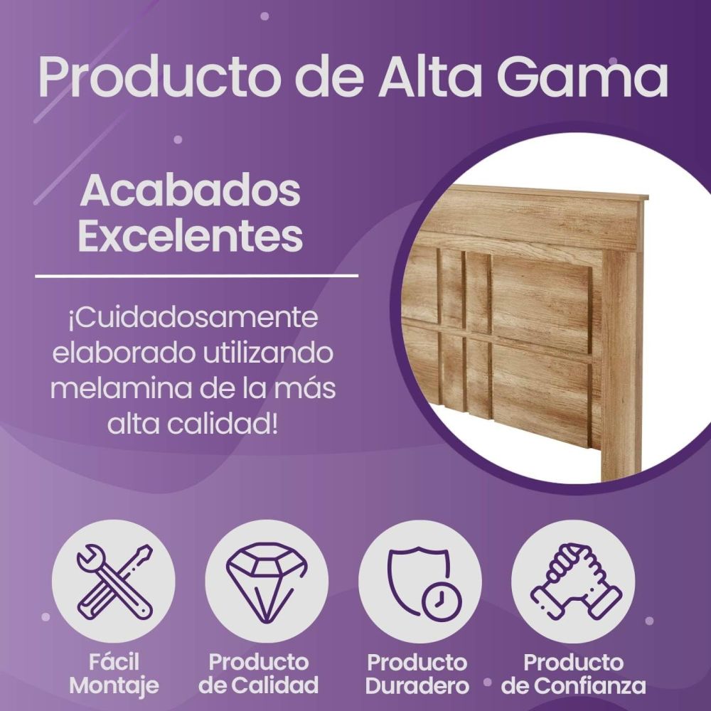 Pack de Dormitorio con Cabecero de 160 x 120 cm + 2 Mesitas de Noche + Sinfonier | Color Cañón (para Cama de 135-140 o 160)